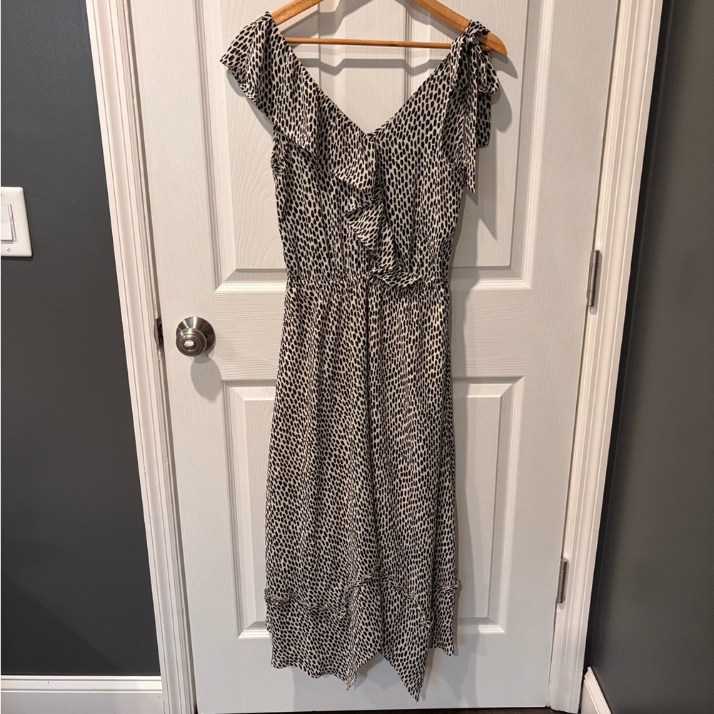 Who What Wear Black Sleeveless Ruffled Sundress